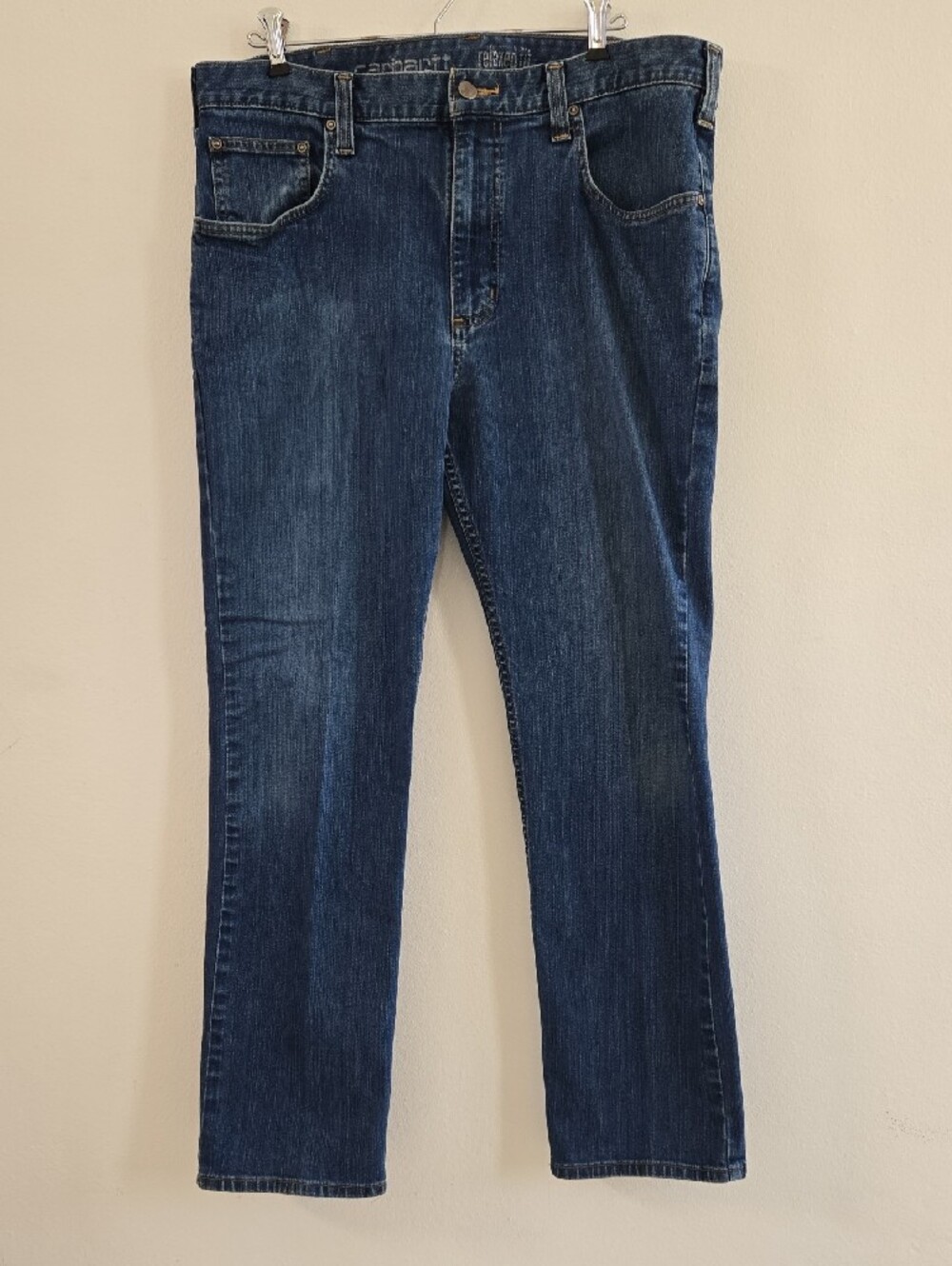 Carhartt Men’s Straight Leg Relaxed Fit Indigo Blue Jeans Size 36X30